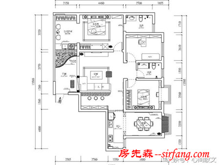 兰州盛世华都 145平回归自然三居田园美 迷你吧台