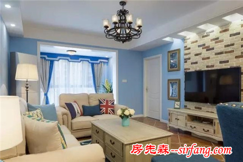 上海装修-优雅美式两居室，邂逅清爽与纯净