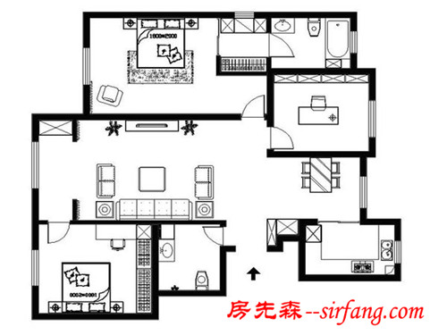 时代城145平装修方案，客厅和餐厅看起来一样大