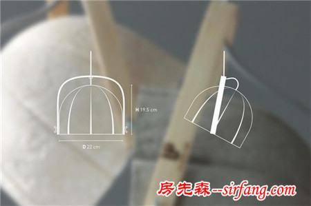 用废弃回收纸打造似混凝土状的吊灯