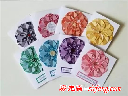 花朵贺卡的制作方法 手工折纸花贺卡DIY步骤