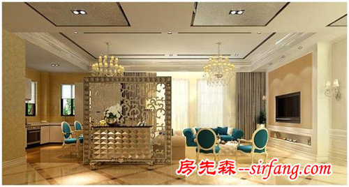 青島綠城大戶(hù)型簡(jiǎn)約法式裝修只能用四個(gè)字表達(dá)：典