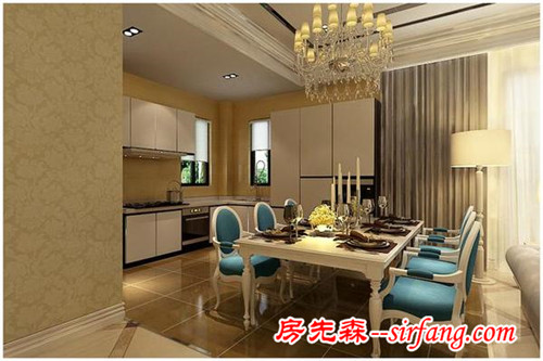 青島綠城大戶(hù)型簡(jiǎn)約法式裝修只能用四個(gè)字表達(dá)：典