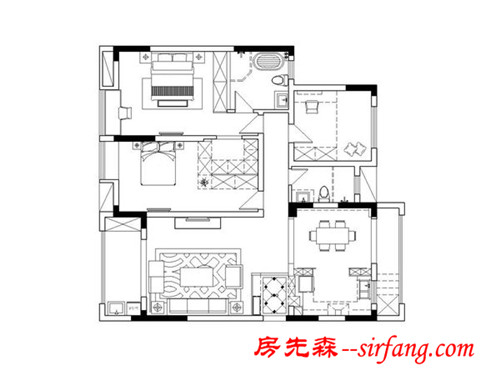 黑白灰色系，中海国际社区140平装修方案