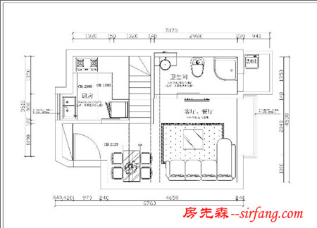 47平lOFT变纯净美好家 蓝色荡漾的圆舞曲