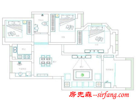 青岛城阳新房三居室110平9.1万经典简约欧式