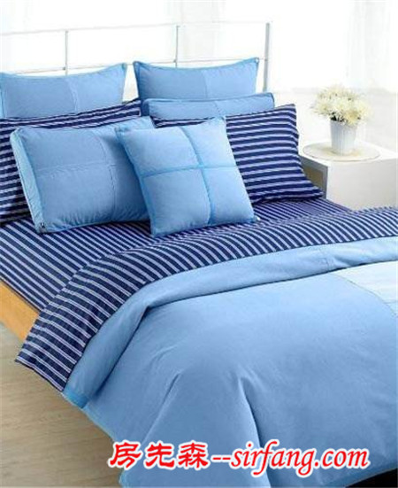 七款夏季清凉蓝色床品 打造水漾卧室