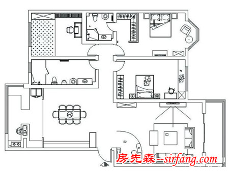 保利百合花园156平装修方案，简约现代设计