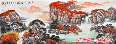 鸿运当头山水画——客厅沙发背景画的首选