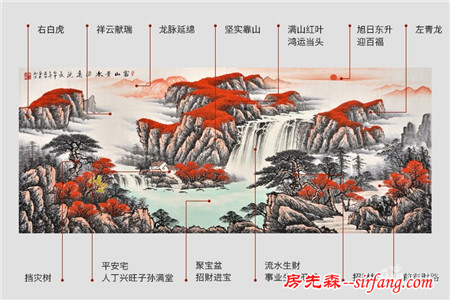 鸿运当头山水画——客厅沙发背景画的首选