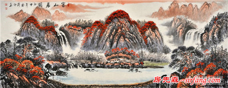 鸿运当头山水画——客厅沙发背景画的首选