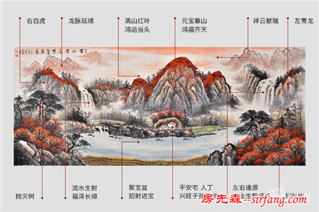 鸿运当头山水画——客厅沙发背景画的首选