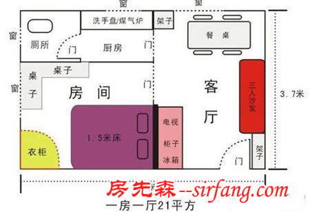 真的只花了三千元 21平米城中村简约农民房