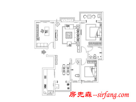 极简中式设计，时代城145平装修方案