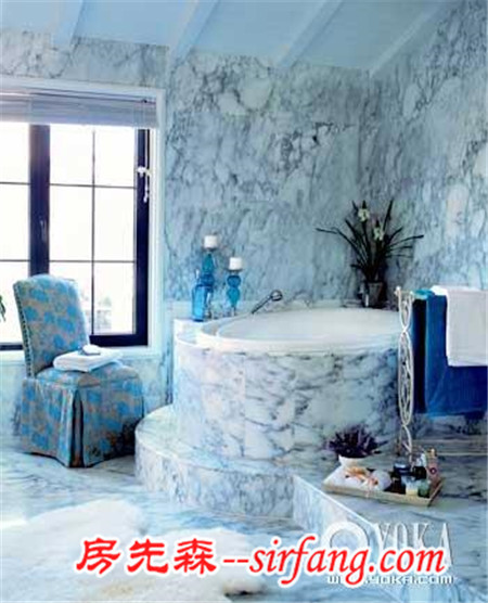 冬季卧室与浴室的蓝白调换装