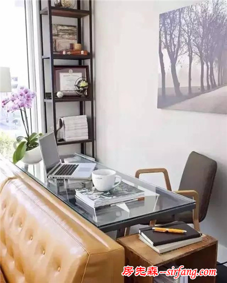 小户型客厅＋书桌，这种搭配还真妙！