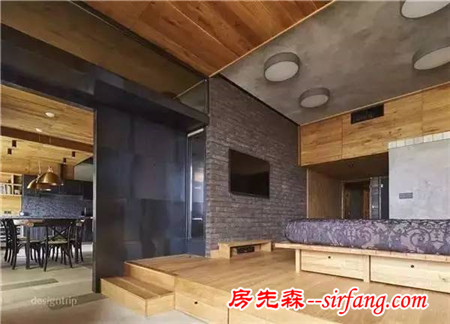家居设计轻盈与厚重，俄罗斯木质元素公寓