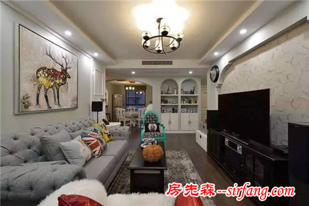 95平現(xiàn)代美式婚房，裝修太甜蜜了