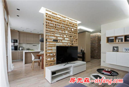 84㎡現代風，好一個電視背景墻！