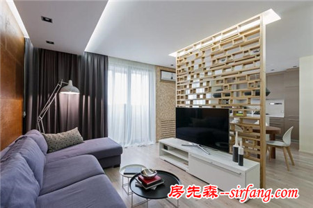 84㎡現代風，好一個電視背景墻！
