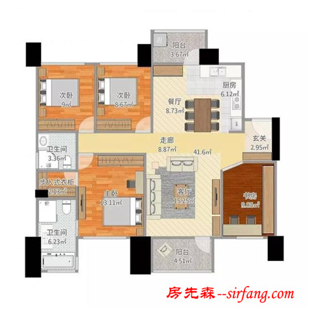 116㎡混搭4居 巧收纳让空间大了一倍