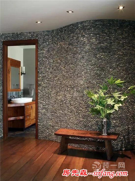 纯自然元素打造的 家庭装修中石头墙面设计酷爆了