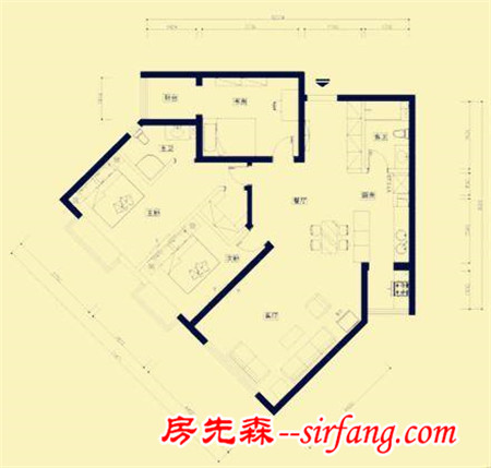 106㎡北欧宜家风，奇葩户型大变身