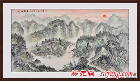 适合挂在客厅里的字画 有山有水更显品味内涵