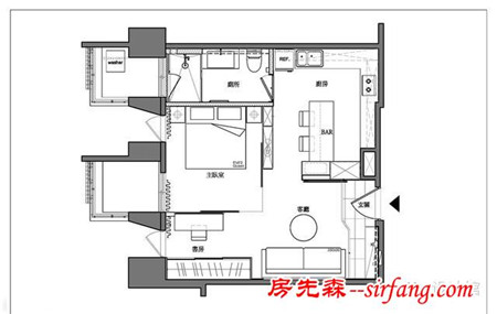 50㎡的小空间，装出了别墅般的生活品质