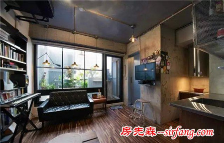 台北浓烈温馨的53平米工业风格住宅