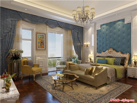 杭州室内设计案例——绿城蓝庭400平米美式风格