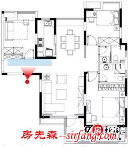 花园下午茶 保利时代113-116㎡户型设计方案