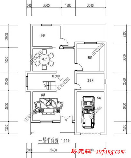 柴火房好还是西式厨房好？看看这个9.6X11米的户型就知道