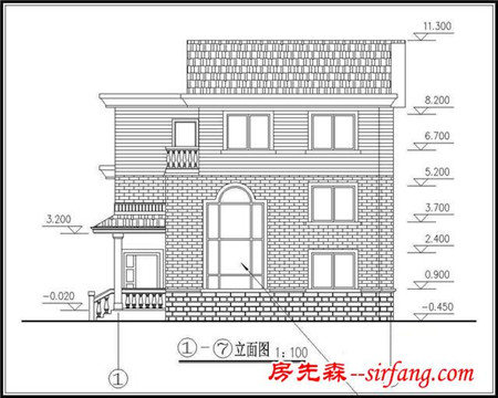 12x11米造价22万左右三层实用型农村自建房设计图