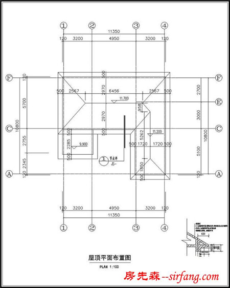 占地120平方米三层豪华农村别墅设计施工图纸