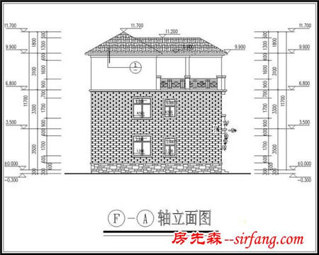 占地120平方米三层豪华农村别墅设计施工图纸