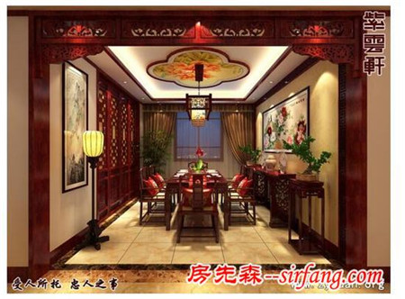 紫云轩平层住宅古典中式装修案例，悠悠诗意漾满情怀