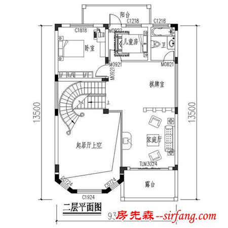 新农村三层别墅设计图，9.3X13.5米引领复古潮流！