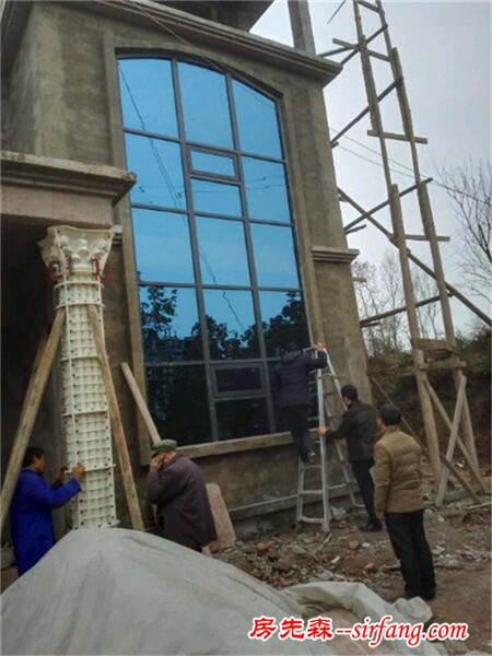 自建房落地窗，镀膜钢化玻璃500一平方的，光玻璃就要好几千了