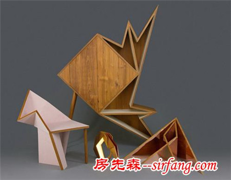 难以想象几何图形这么美，折纸几何家具