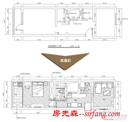 狭长型小户型的翻身之战，50平不到也足够用了！