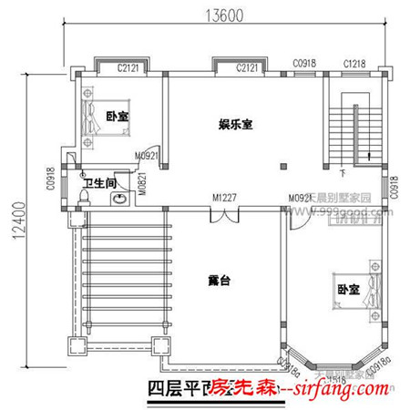 12.4X13.6米别墅设计图平面图，四层霸气欧式豪华风