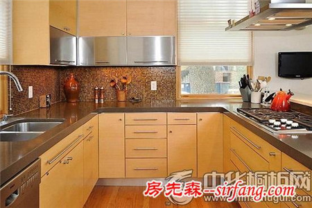  不锈钢橱柜 现代金属工业风