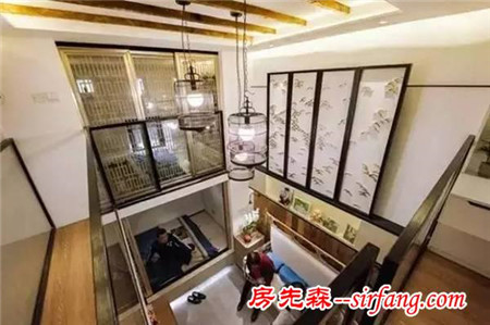 19㎡开间改造为空中别墅，满足三代人居住需求，还是新中式！