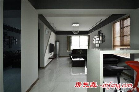 两房两厅黑白灰颜色巧妙搭配 87平的现代简约风