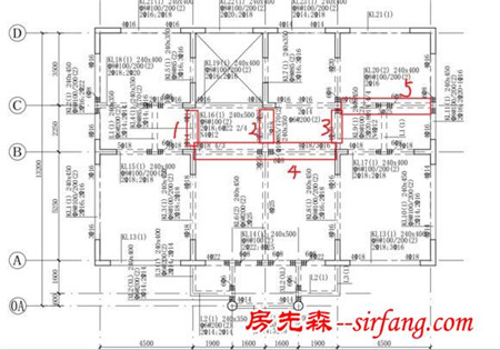 框架楼3层，结构图，帮忙看一下红色圈起来的部分可以不要梁不？