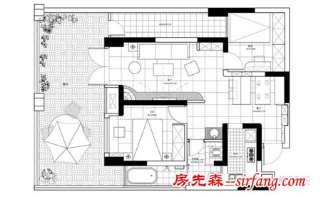 70平地中海风小蜗居 露台只花400元