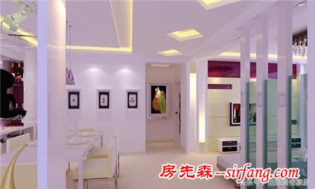 让你轻松不压抑的的客厅，当然少不了吊顶的装修啦！