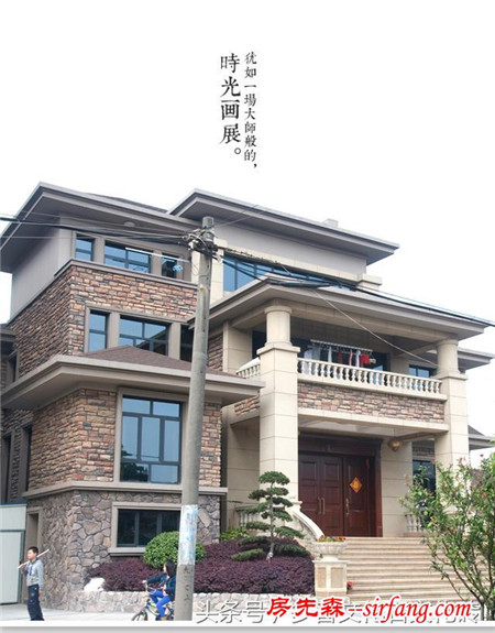 诺，这是你们前两天热捧的那套文化石别墅的简图，小编尽力了！