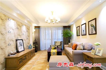 115平美式風(fēng)格三室兩廳裝修，簡(jiǎn)約清爽
